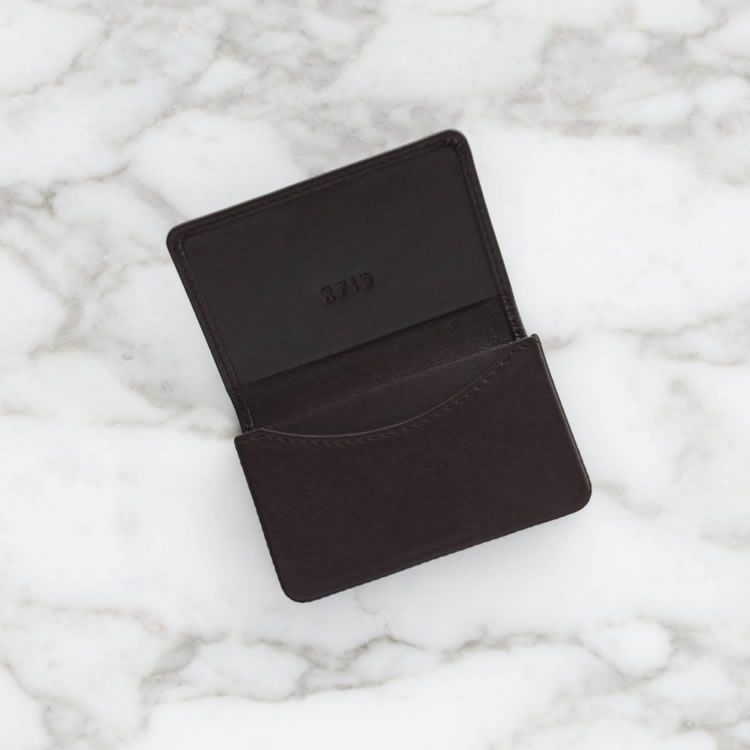 Monogrammed Leather Business Card Holder