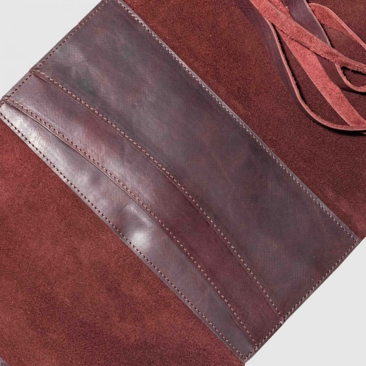 Vintage Leather Wrap Journal Brown Inside